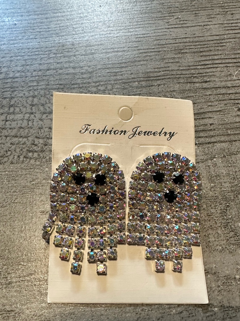 Rhinestone Ghost Earrings‎ NWT